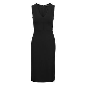 Banana Republic black ponte midi v-neck Sheath  2
